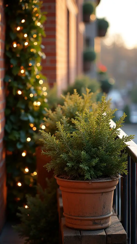 festive illuminated plant display