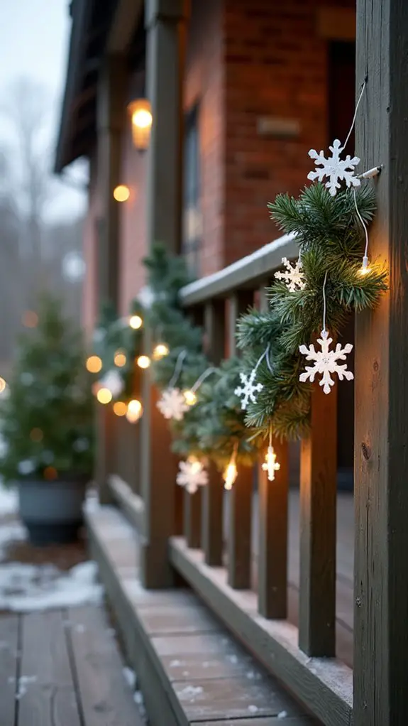 festive illuminated snowflake garland