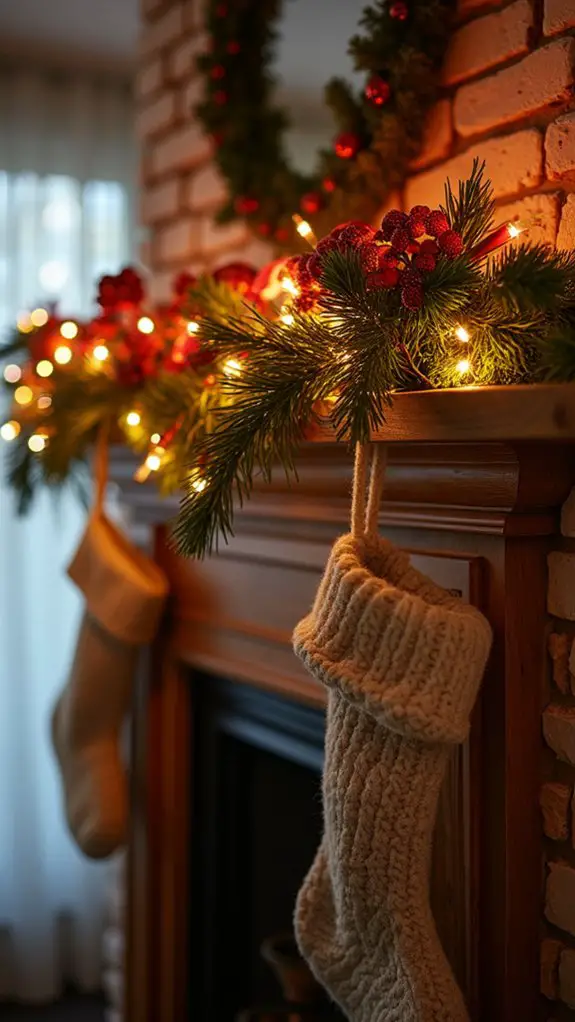festive mantle sparkling garland