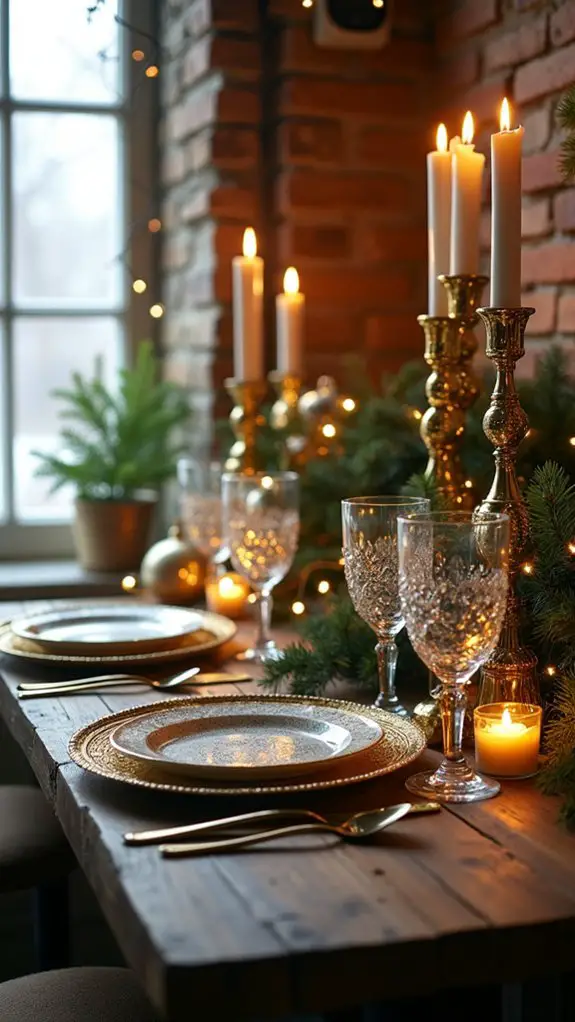 festive metallic dining elegance