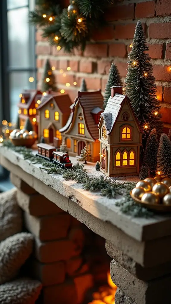 festive miniature village display