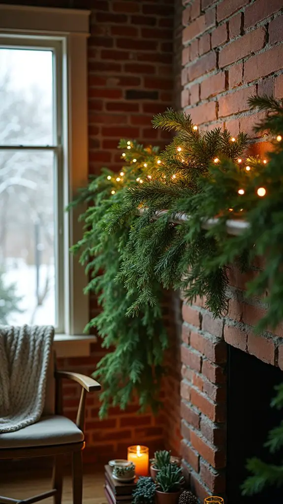 festive natural greenery garland