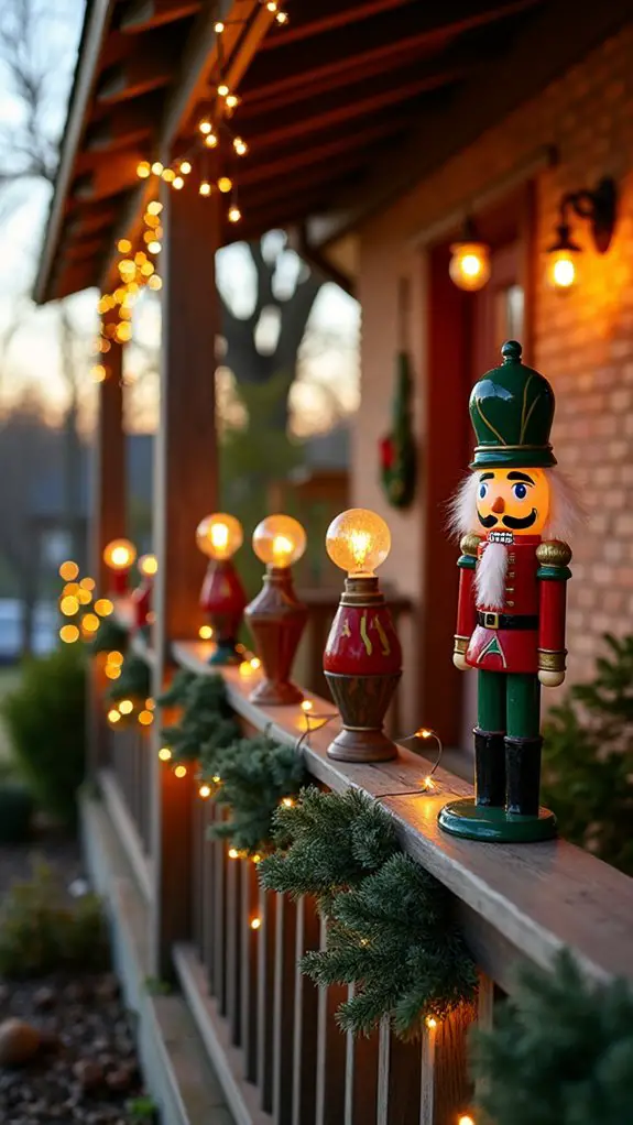 festive nutcracker porch decor