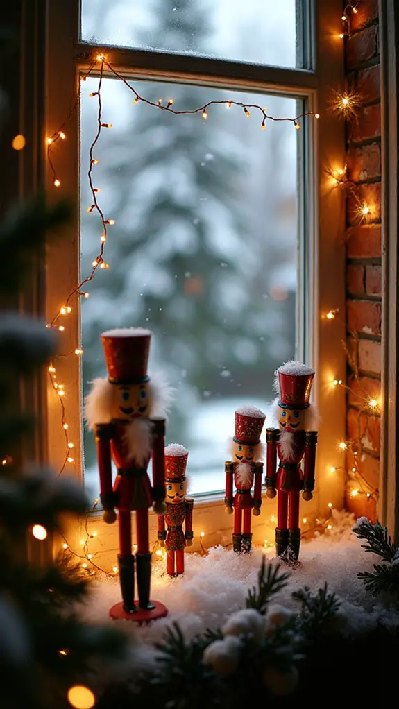festive nutcracker window displays
