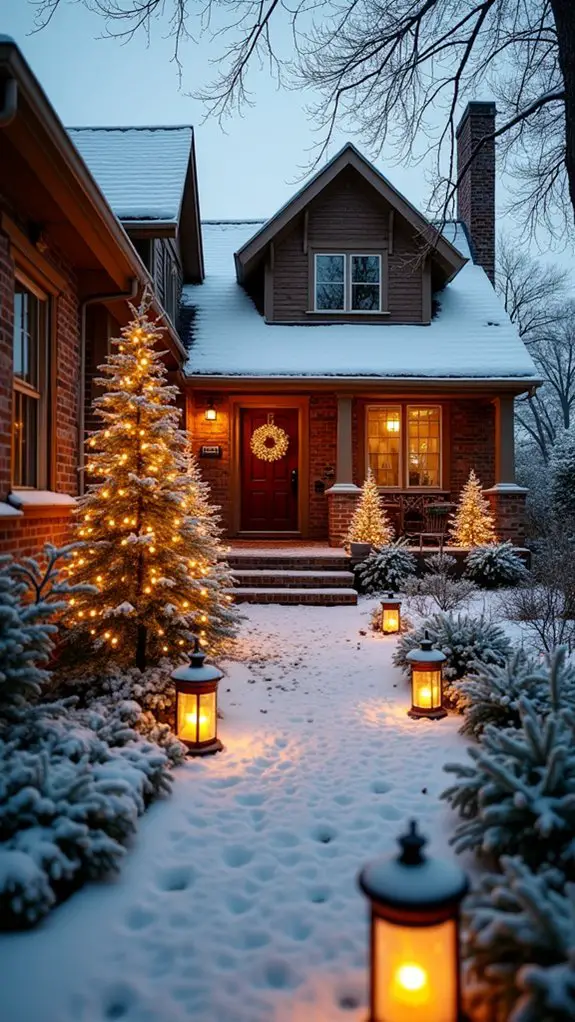 festive outdoor tree outlines