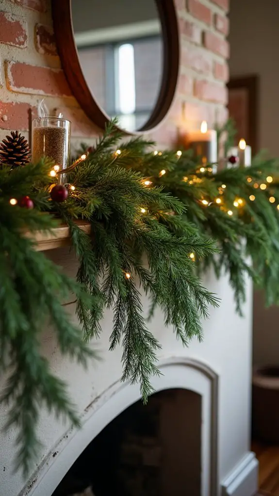 festive pine garlands glow