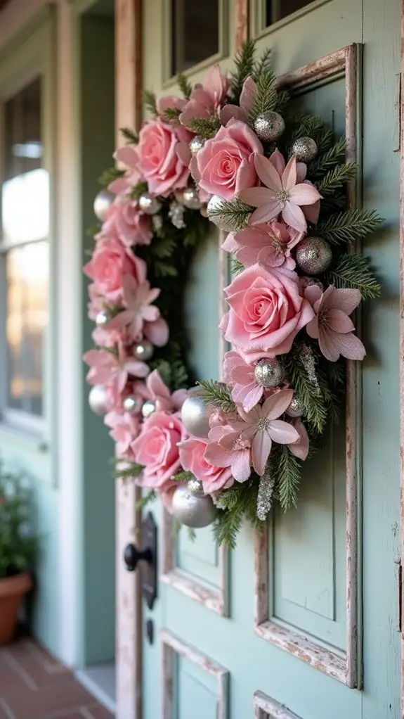 festive pink and silver