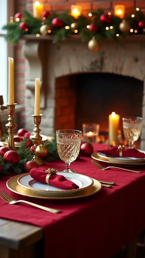 festive red and gold