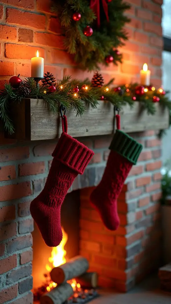 festive red and green accents