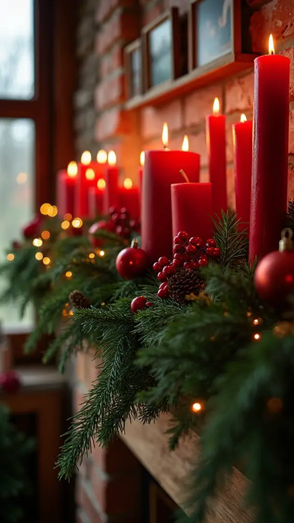 festive red and green