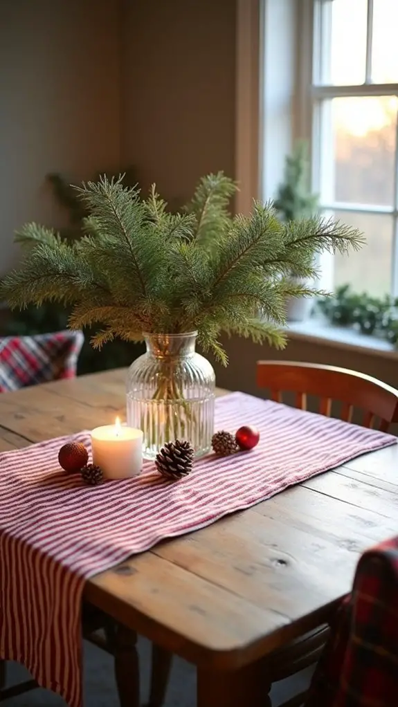 festive red and white