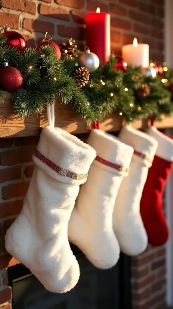 festive red and white