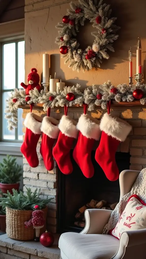 festive red and white decor