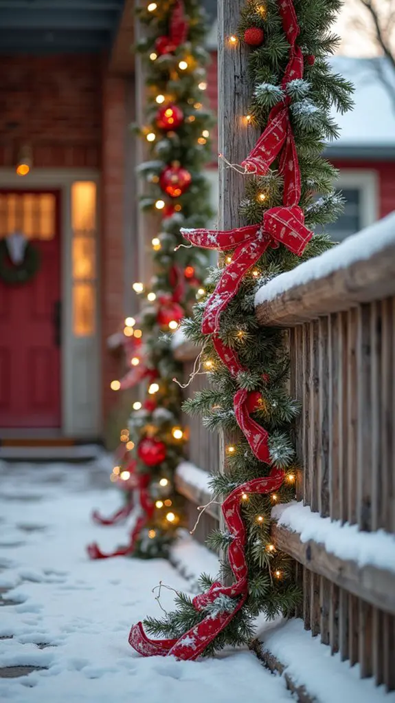 festive red and white garlands
