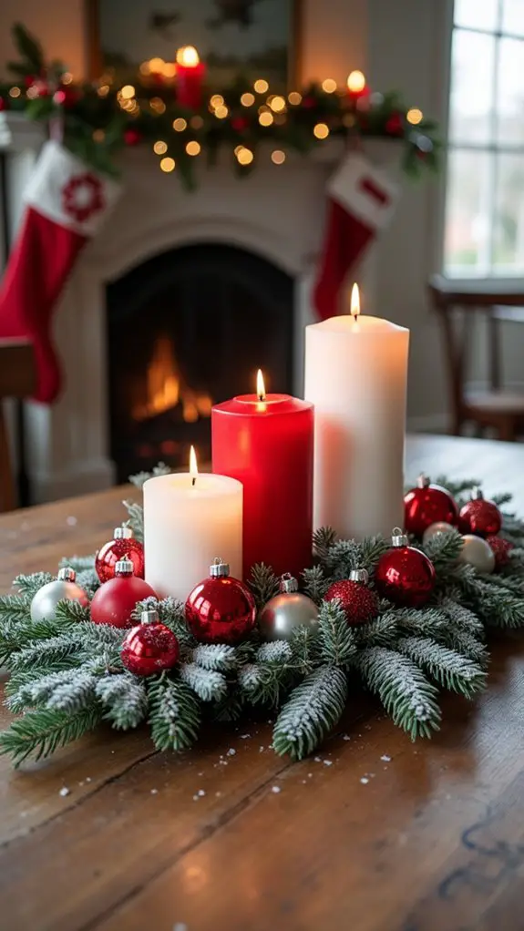 festive red and white