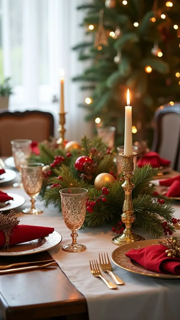 festive red gold decorations