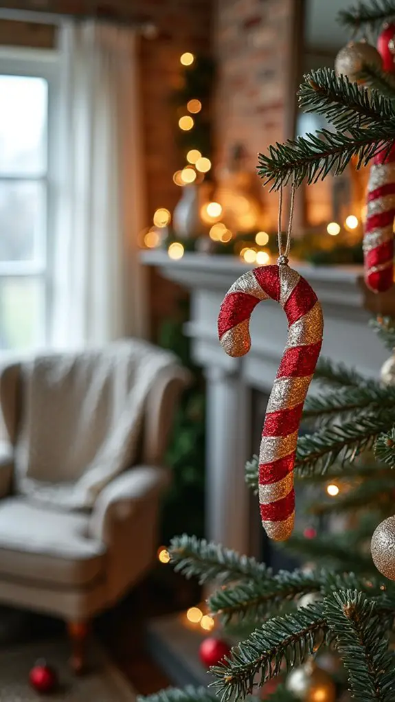 festive resin candy canes