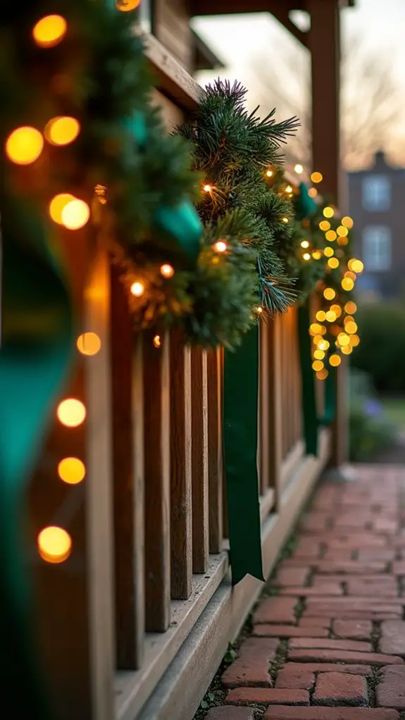 festive ribbon and lights
