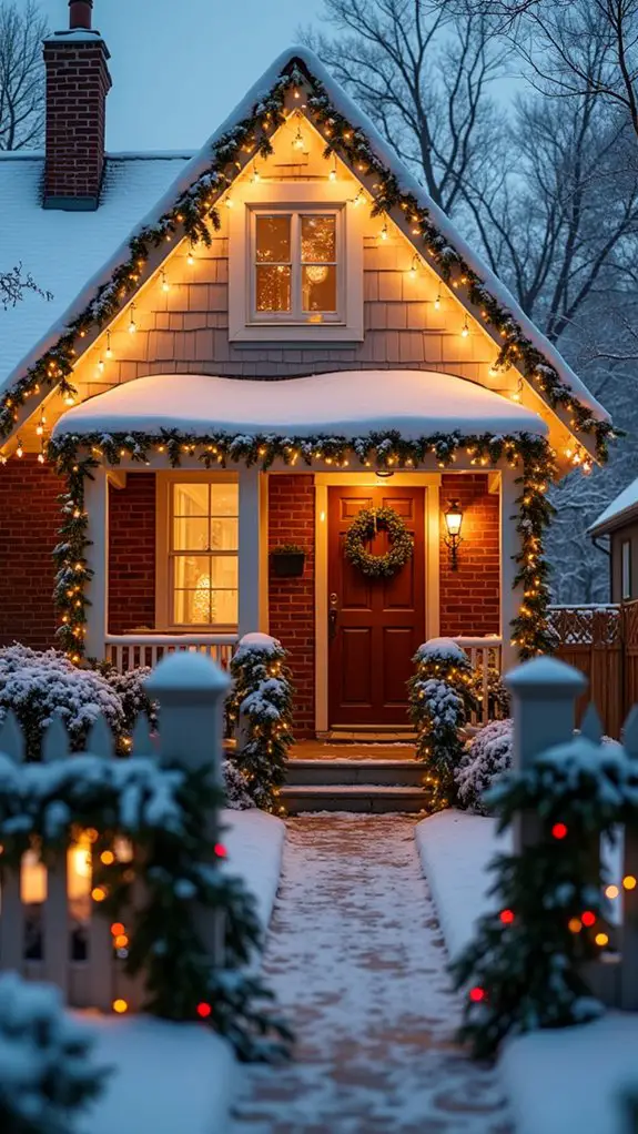 festive roofline lighting accents