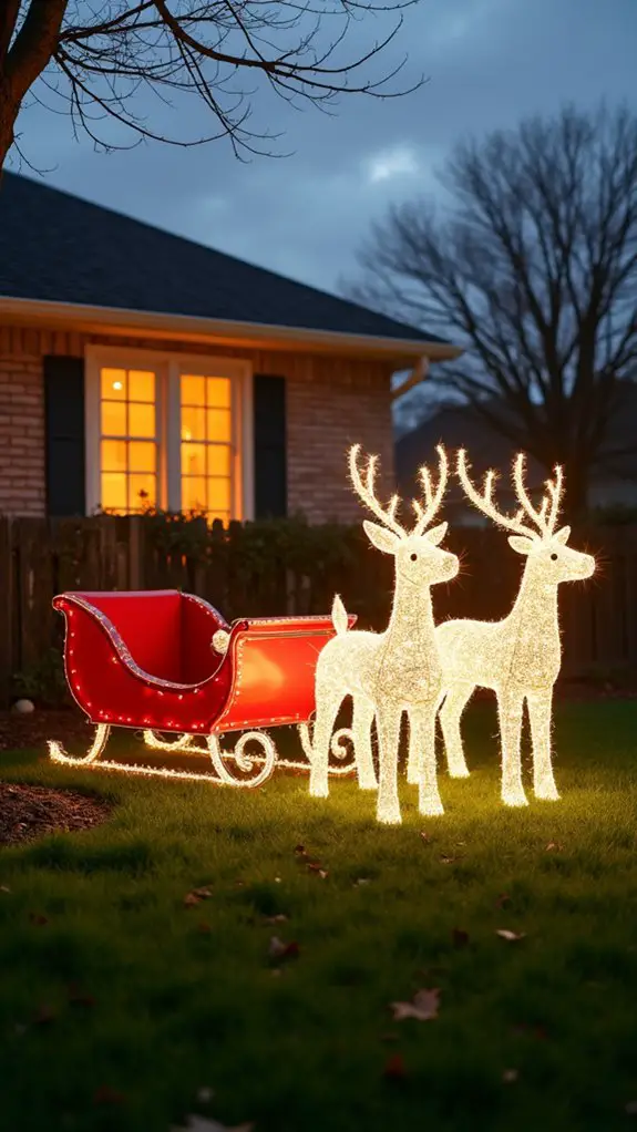 festive santa sleigh display