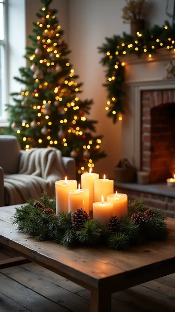 festive scented candle ambiance