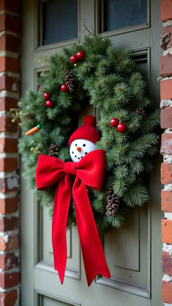 festive snowman wreath design