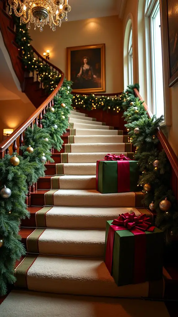 festive staircase holiday decor