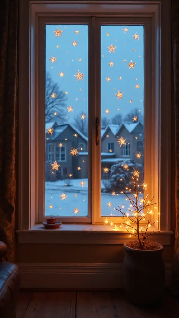 festive starry window decorations