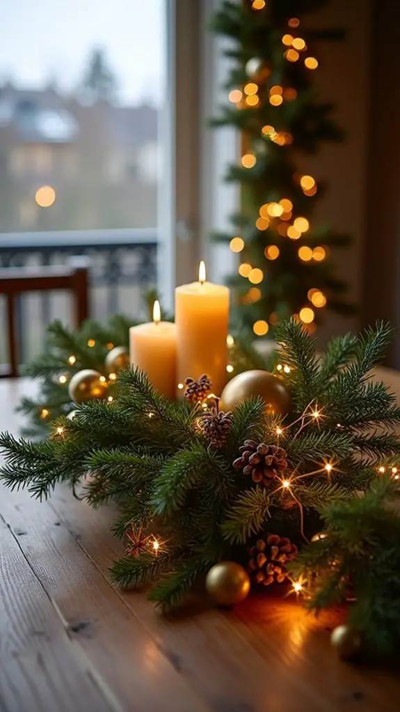 festive table centerpiece lights