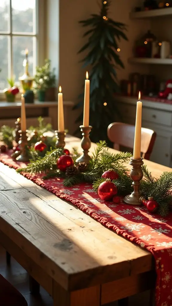 festive table runner decoration
