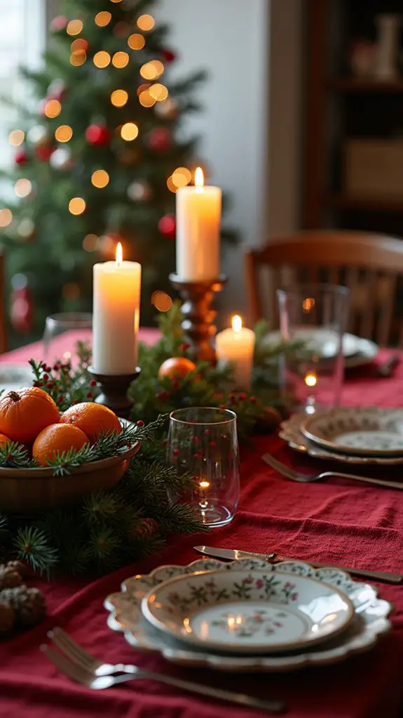 festive table with personalization