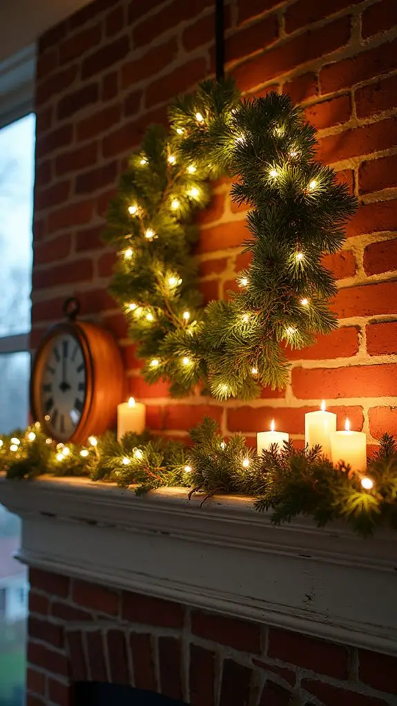 festive twinkle light wreath