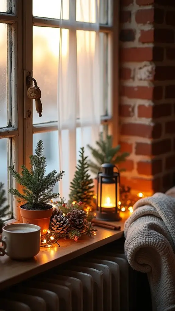 festive window sill decorations