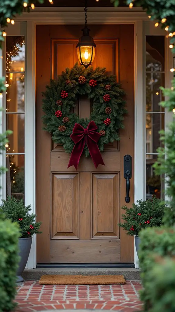 festive wreaths welcome guests
