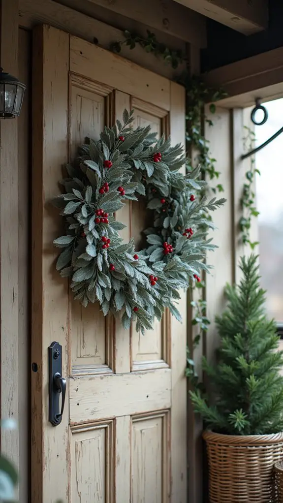 flocked eucalyptus berry wreath