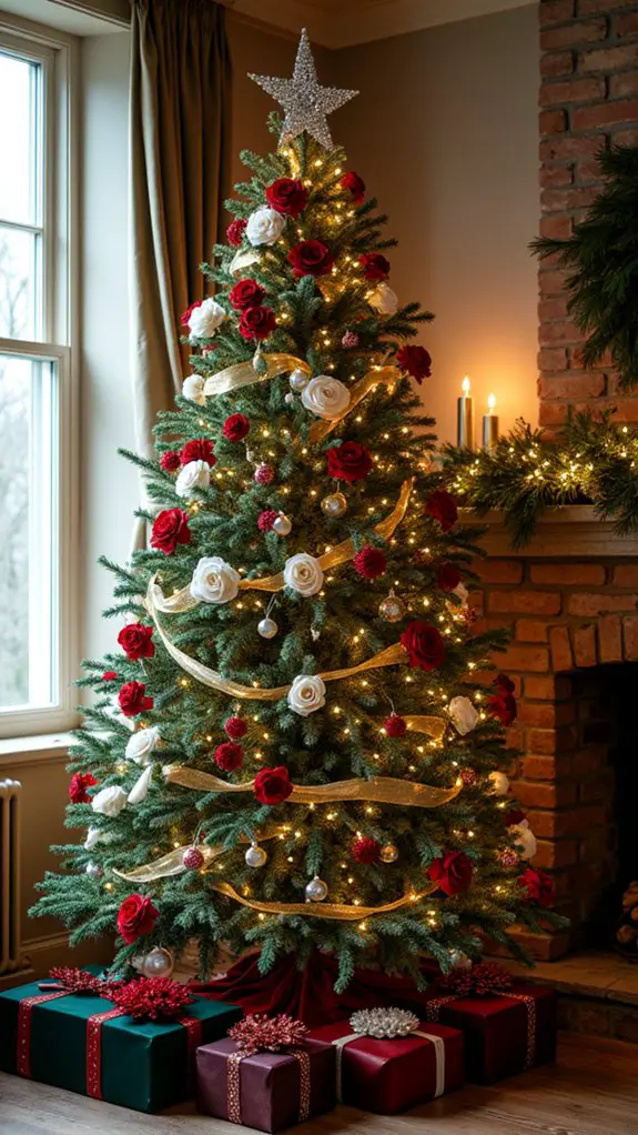 floral accents enhance decor