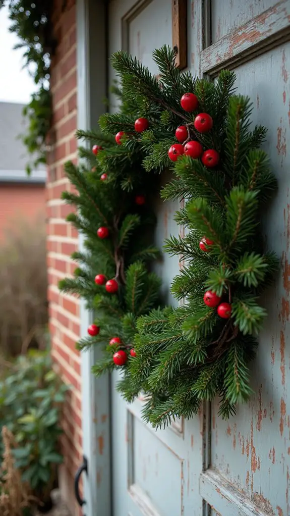 fresh evergreen berry wreath