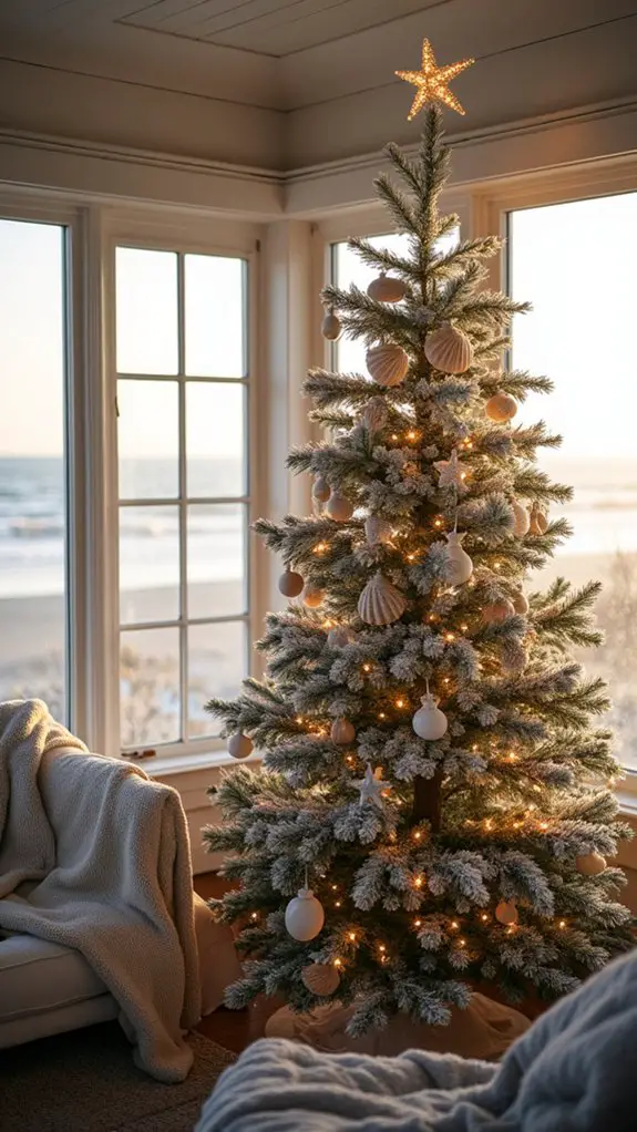 frosted beach holiday decor