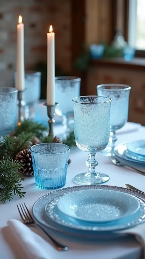 frosted blue glass elegance
