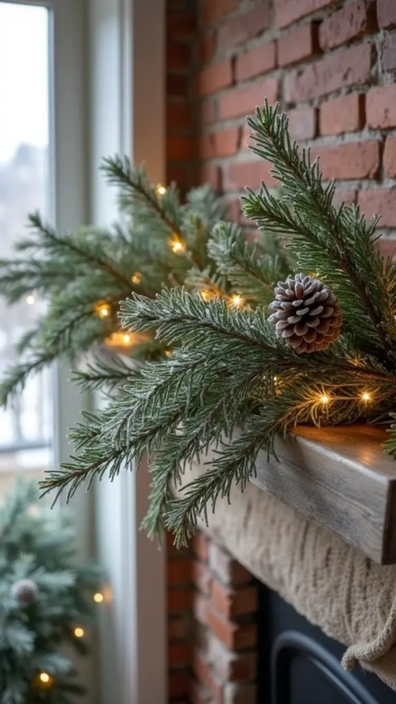 frosted greenery enhances coziness