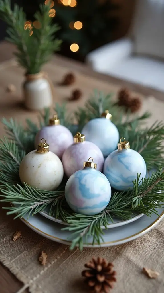 frosted marbled ornaments magic