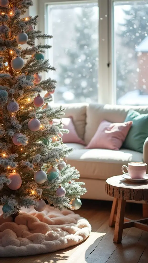 frosted pastel christmas tree