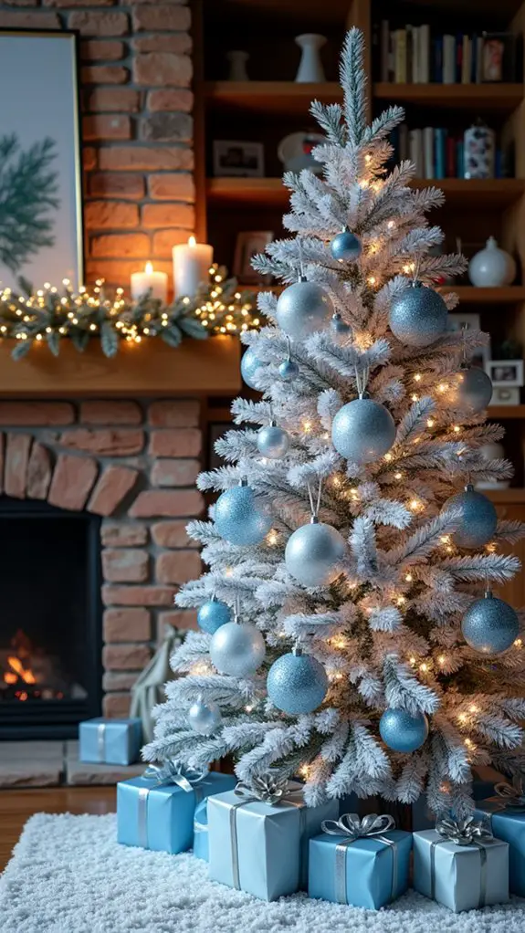 frosted snowy christmas tree