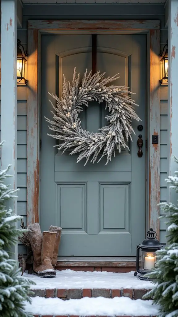 frosty branches with berries