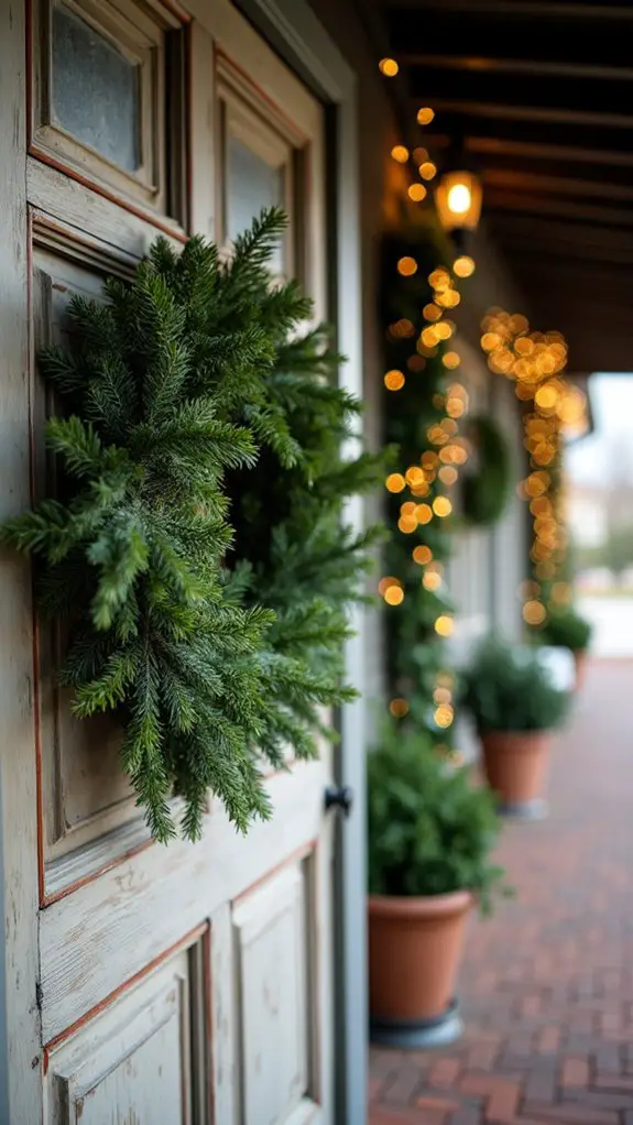 geometric evergreen holiday wreath