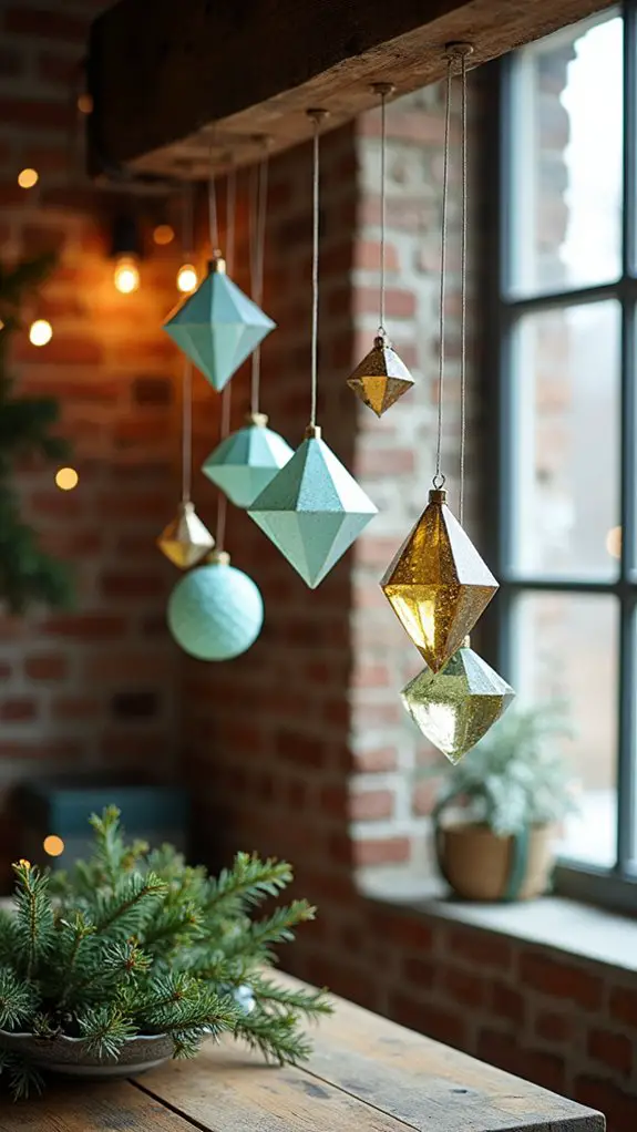 geometric glass ornaments chic