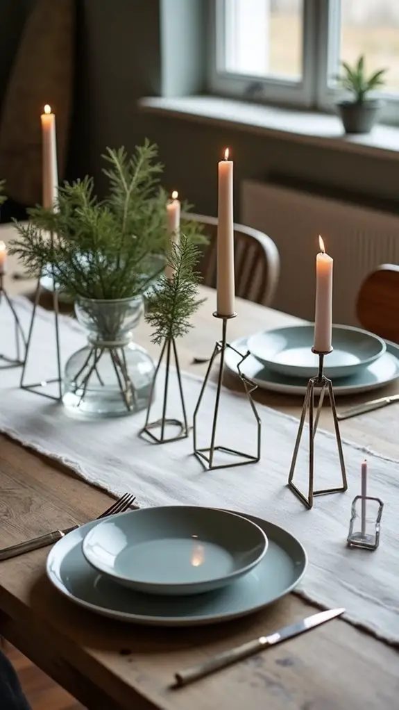 geometric minimalist table decor