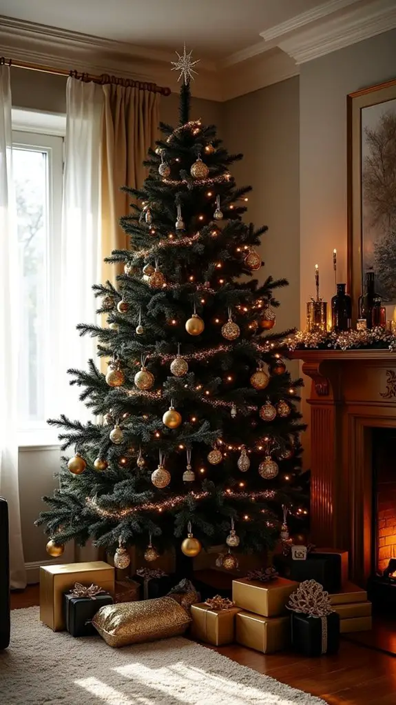 glamorous black and gold