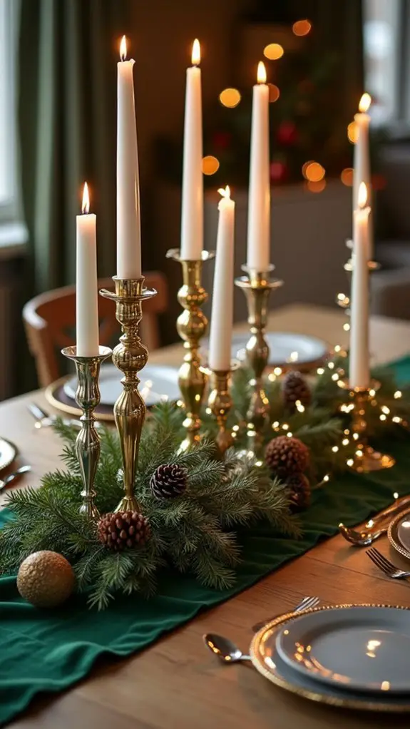 glamorous candle holiday arrangements