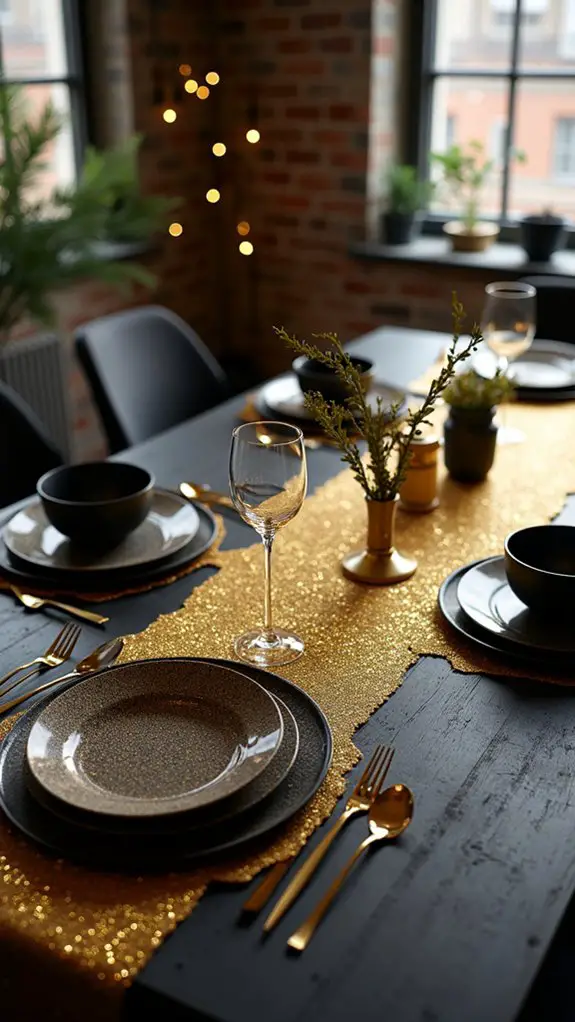 glamorous gold glitter runner